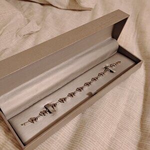 Zales 1/19 ct. Diamond & Sterling Silver Link Bracelet